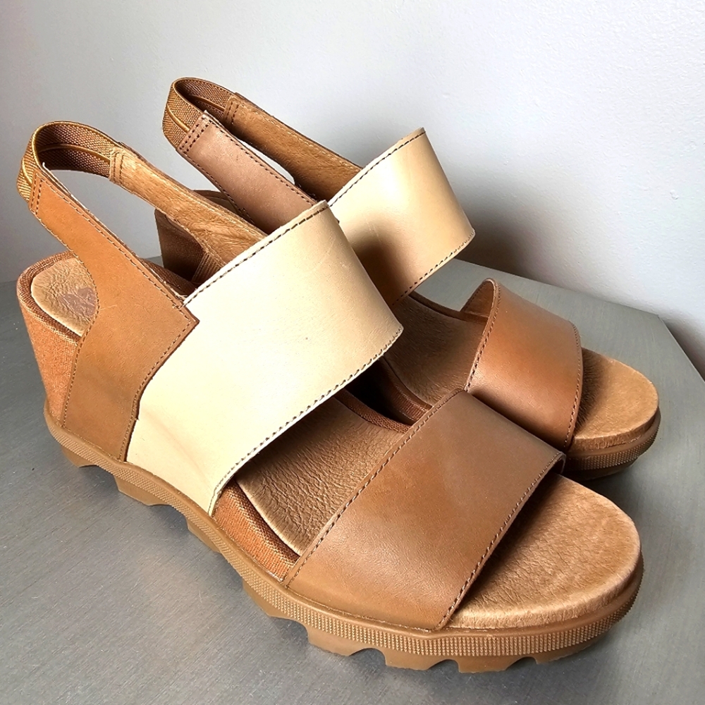 SOREL Womens Size 9.5 Leather Wedge Sandals